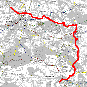 Mapa trasy - orientační