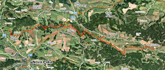 Mapa trasy - orientační