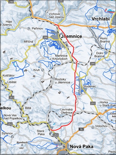 Mapa trasy 43. ročníku Přejezdu